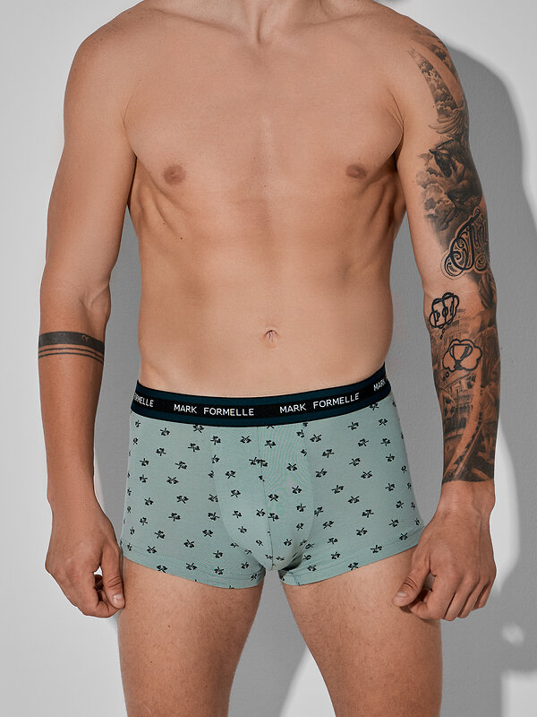 MARK FORMELLE Трусы 574228 411124-3 топоры на зеленом льду +т.зеленый +узор на черном