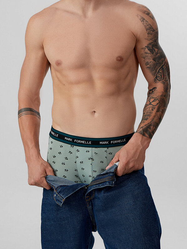 MARK FORMELLE Трусы 574228 411124-3 топоры на зеленом льду +т.зеленый +узор на черном