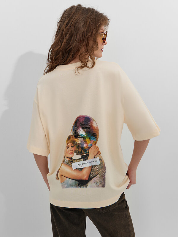 MARK FORMELLE Футболка 574242 112961 сливочное масло +печать