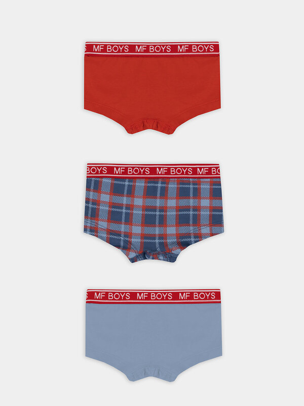 MARK FORMELLE Трусы 574350 413354-3 серо -голубой +ярко -красный +красно -синяя клетка