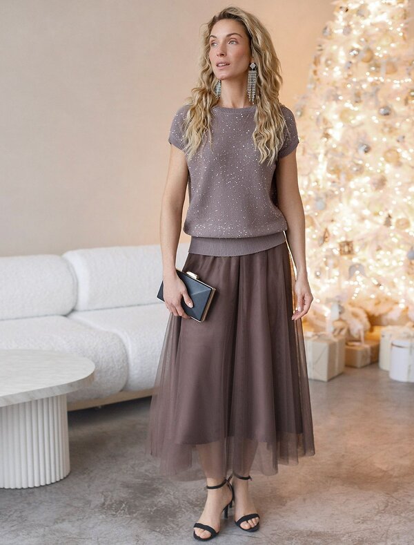 VILATTE Джемпер 574651 D39.569 кофейный