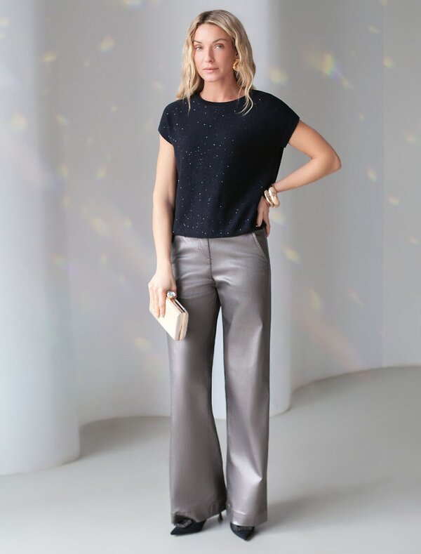 VILATTE Джемпер 574652 D39.569 черный_пайетки