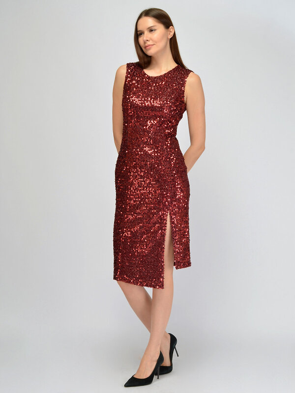 VISERDI Платье 574720 10456-крс 4351540 бордовый