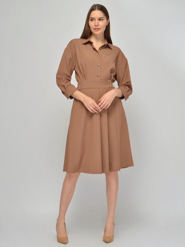 VISERDI Платье 574740 9047-кэм 4452030 кофейный