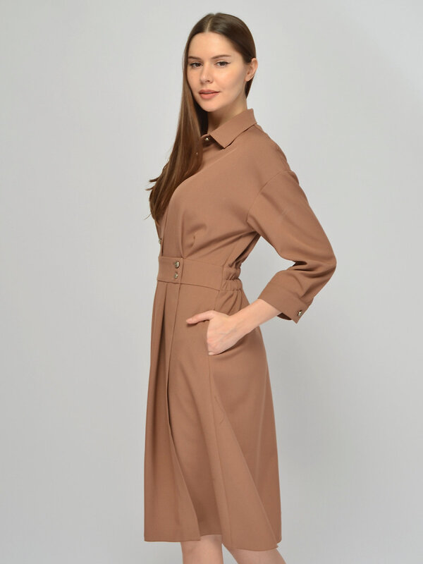 VISERDI Платье 574740 9047-кэм 4452030 кофейный