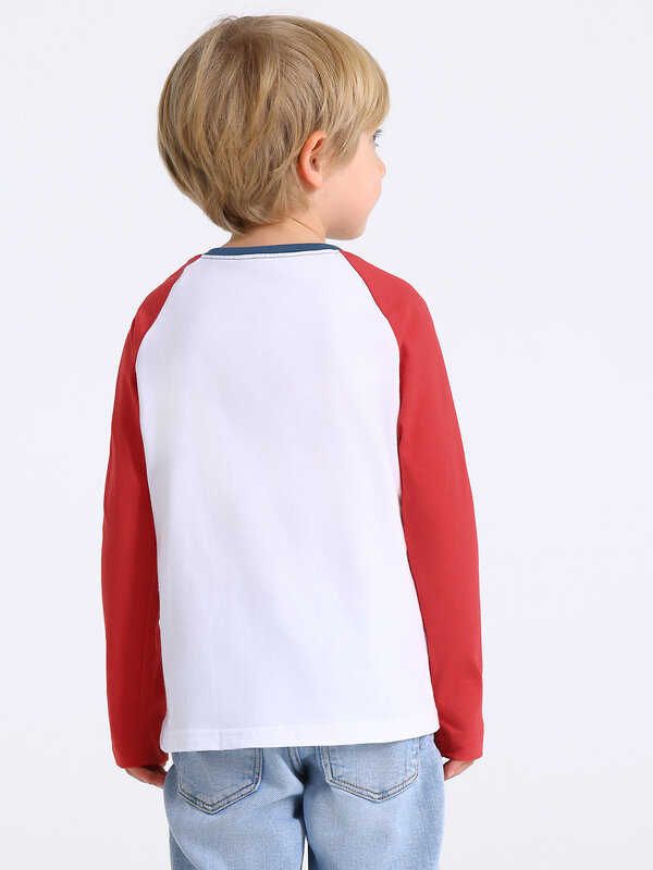 Апрель Лонгслив 574749 1ПДЛД4912001 белый+красный+темно-голубой