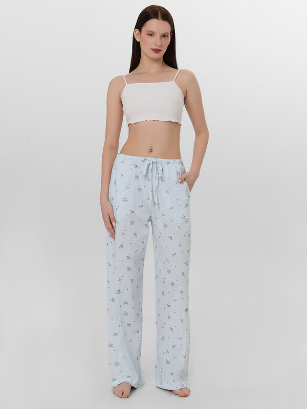 MARK FORMELLE Брюки 574932 532410 цветы на голубой полоске