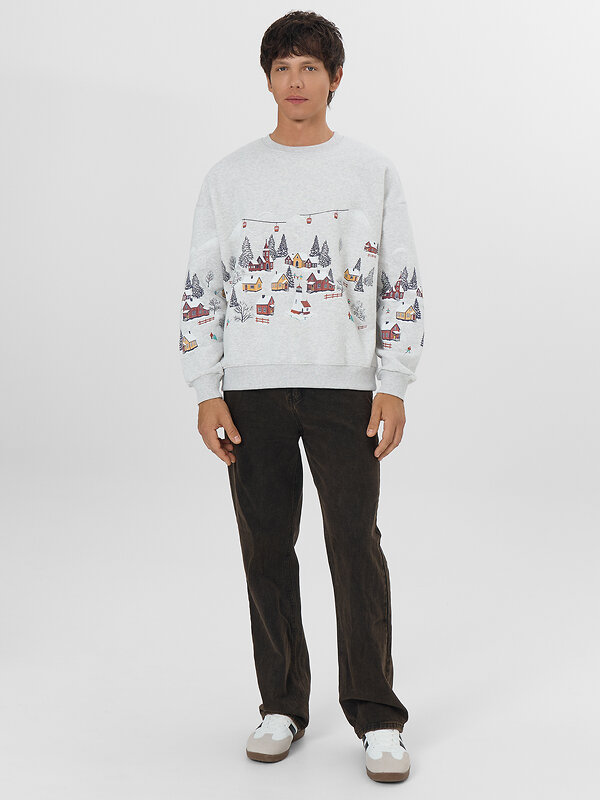 MARK FORMELLE Свитшот 574983 121866/1 серый меланж+печать