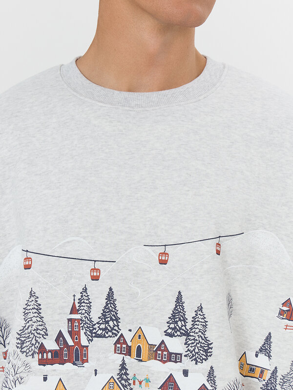 MARK FORMELLE Свитшот 574983 121866/1 серый меланж+печать