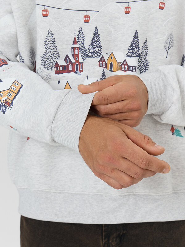 MARK FORMELLE Свитшот 574983 121866/1 серый меланж+печать