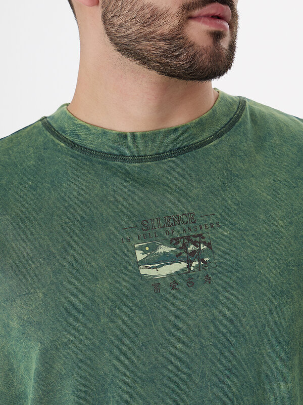 MARK FORMELLE Футболка 575029 111899 ACID WASH травяной +печать