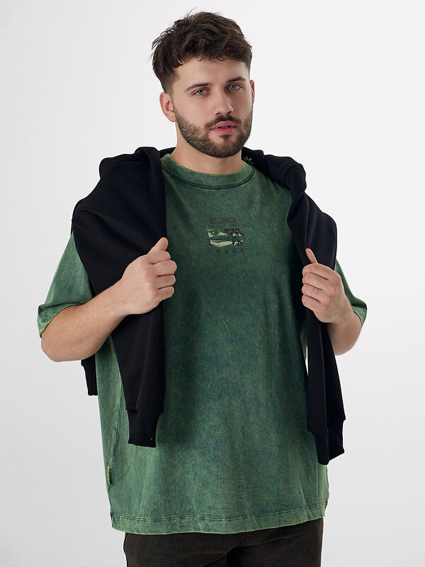 MARK FORMELLE Футболка 575029 111899 ACID WASH травяной +печать