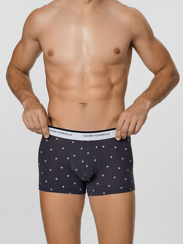 MARK FORMELLE Трусы 575109 411221-2 прямоугольники на т.сером +черный