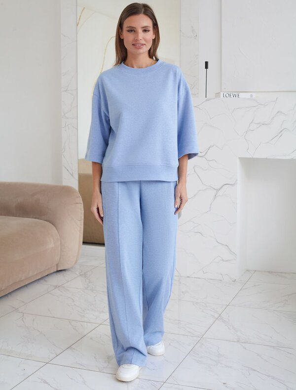 VILATTE Джемпер 575116 D49.139 голубой меланж