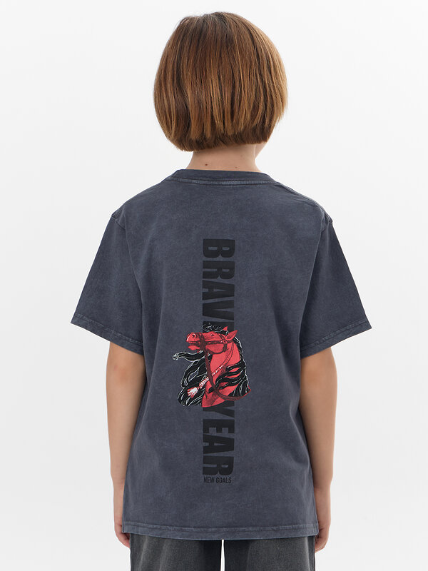 MARK FORMELLE Футболка 575118 113433 ACID WASH графит +печать