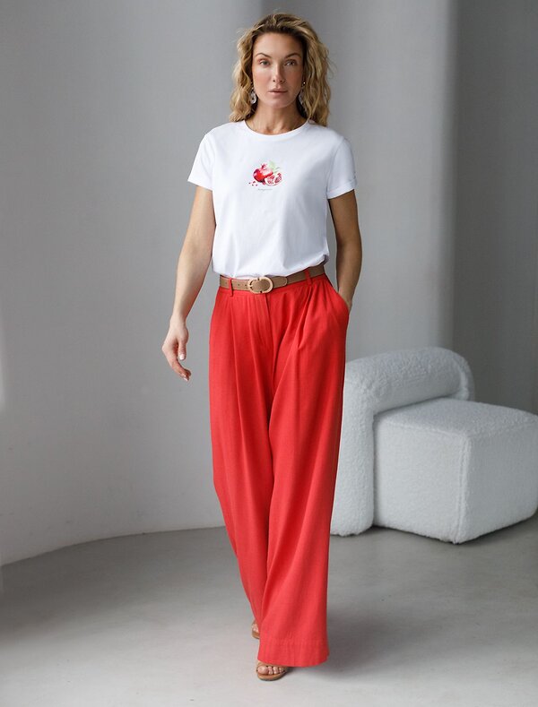 VILATTE Футболка 575148 D49.146 белый_pomegranate