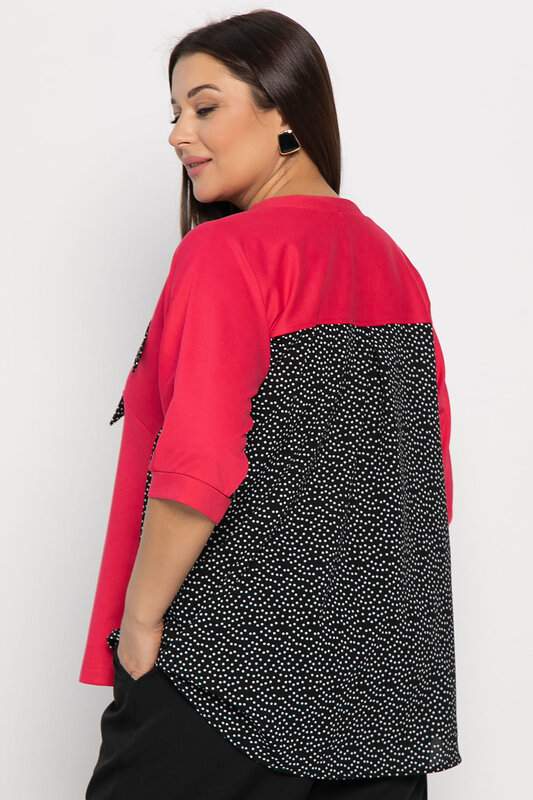 LT Collection Блуза 575308 Б14990-18М малиновый/черный