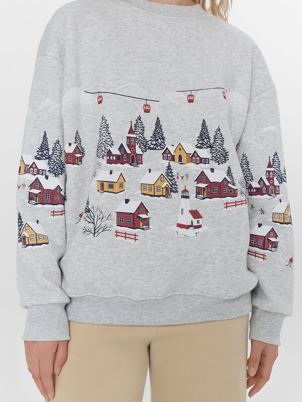 MARK FORMELLE Свитшот 575353 122887/1 серый меланж+печать