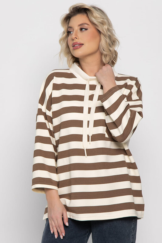 LT Collection Джемпер 575402 Б14959-18М бежевый/коричневый