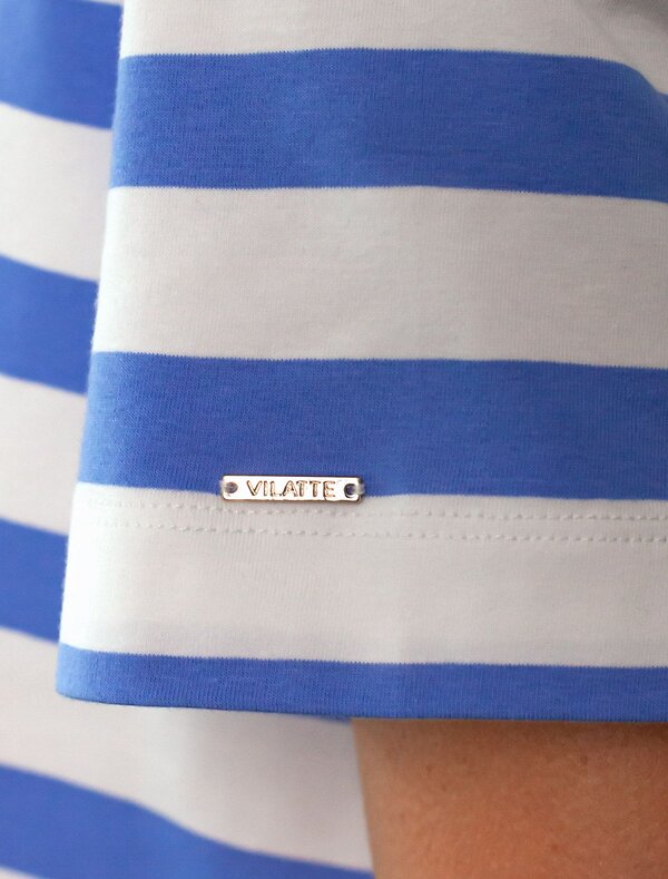 VILATTE Футболка 575413 D49.989 белый-васильковый