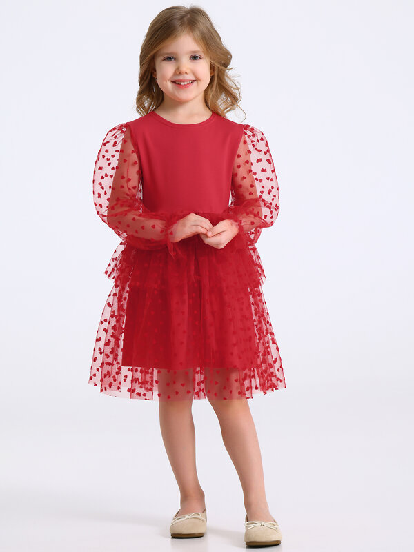 Апрель Платье 575448 1ДПД4957804с красный+сердечки мелкие красный