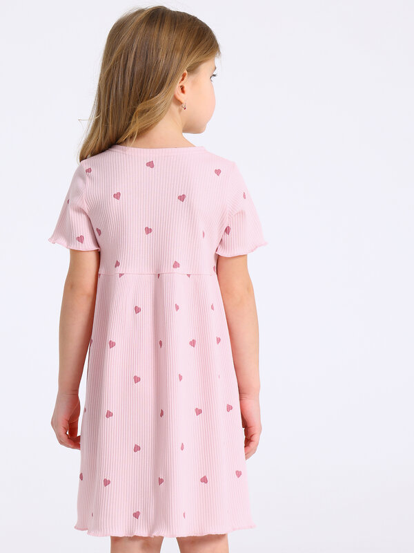 Апрель Платье 575451 1ДПК4967223н розовые сердечки на светло-розовом