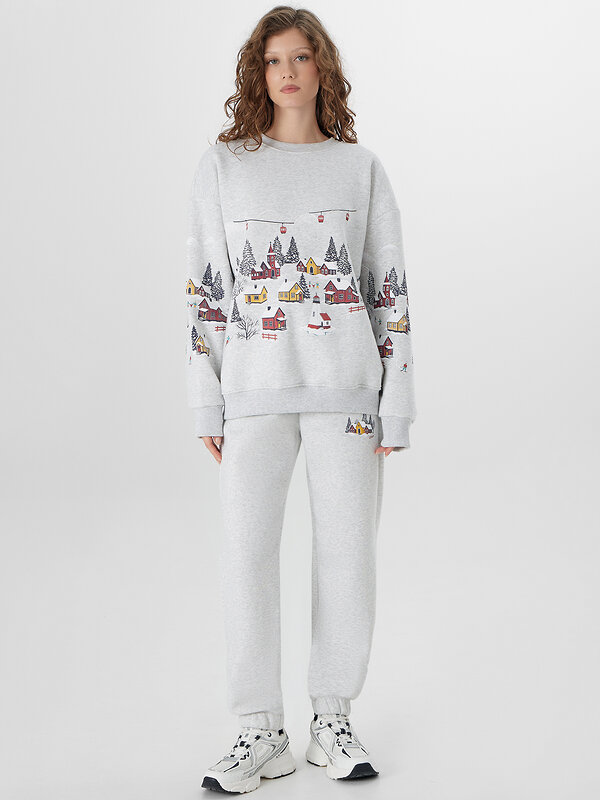 MARK FORMELLE Брюки 575481 182444 серый меланж+печать