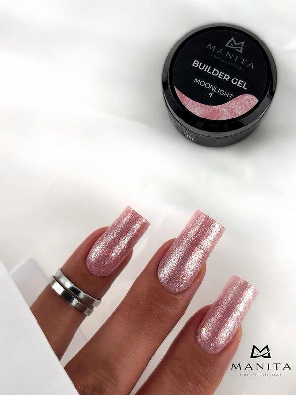 MANITA Гель моделирующий для ногтей с хлопьями юки / Builder Gel Moonlight №04, 15 мл 575761 28227 
