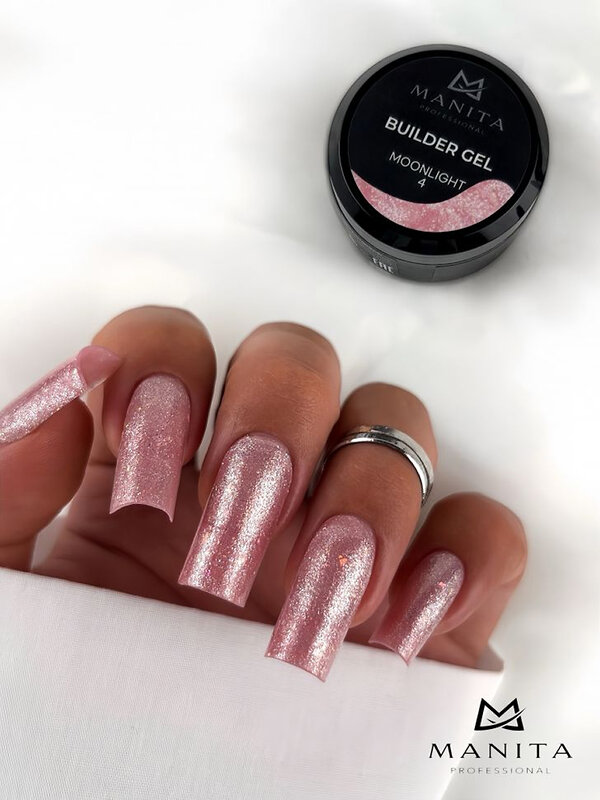 MANITA Гель моделирующий для ногтей с хлопьями юки / Builder Gel Moonlight №04, 15 мл 575761 28227 