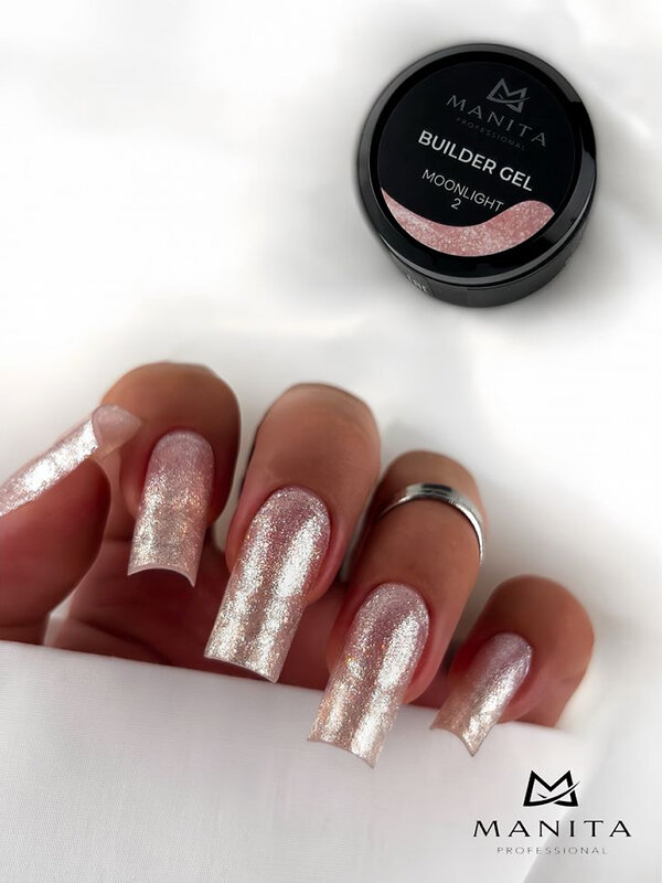 MANITA Гель моделирующий для ногтей с хлопьями юки / Builder Gel Moonlight №02, 15 мл 575765 28225 