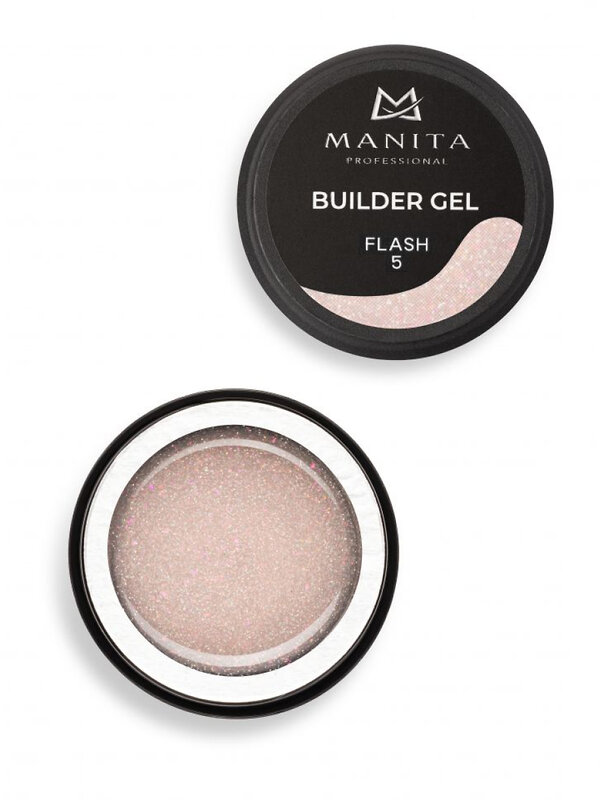 MANITA Гель моделирующий для ногтей с хлопьями юки / Builder Gel Flash №05, 15 мл 575779 28222 