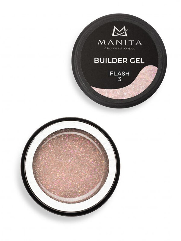 MANITA Гель моделирующий для ногтей с хлопьями юки / Builder Gel Flash №03, 15 мл 575781 28220 