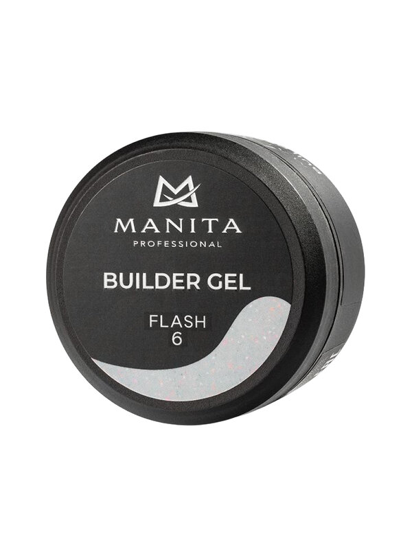 MANITA Гель моделирующий для ногтей с хлопьями юки / Builder Gel Flash №06, 15 мл 575782 28223 