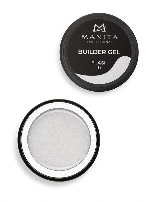 MANITA Гель моделирующий для ногтей с хлопьями юки / Builder Gel Flash №06, 15 мл 575782 28223 