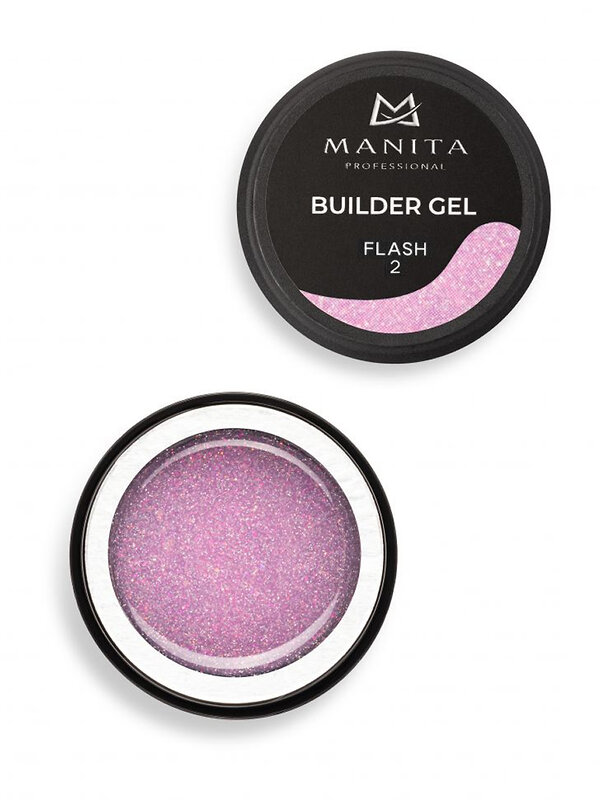 MANITA Гель моделирующий для ногтей с хлопьями юки / Builder Gel Flash №02, 15 мл 575783 28219 