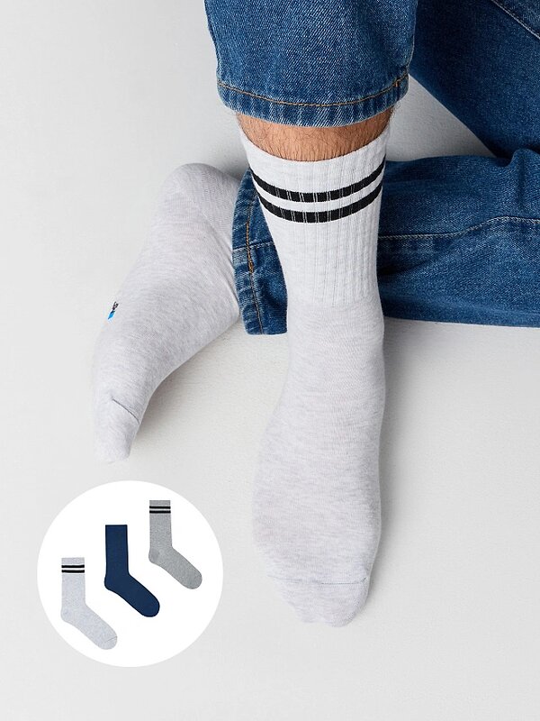 MARK FORMELLE Мужские носки 575963 107A-3090 сер.меланж /св.сер.мел /джинсовый/