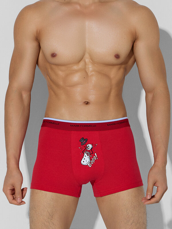 MARK FORMELLE Трусы 576045 411228-2 красный +Деды морозы на черном