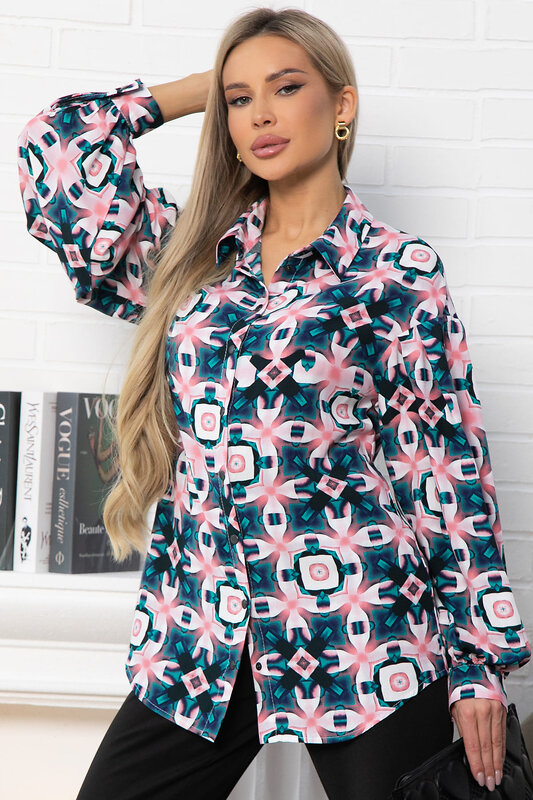 LT Collection Блуза 576070 Б14857-14М бирюзово-розовый