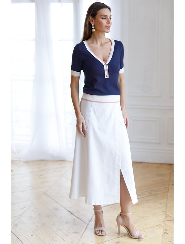 VILATTE Джемпер 576107 D39.387 темно-синий