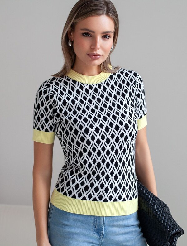 VILATTE Джемпер 576120 D39.402 белый-черный