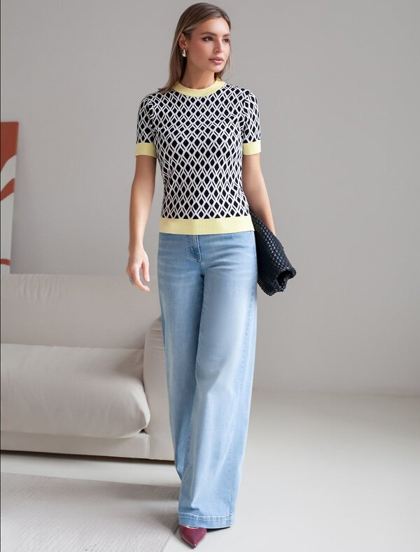 VILATTE Джемпер 576120 D39.402 белый-черный