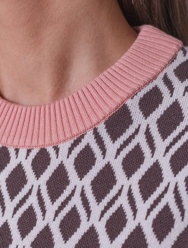 VILATTE Джемпер 576121 D39.402 кофейный-белый