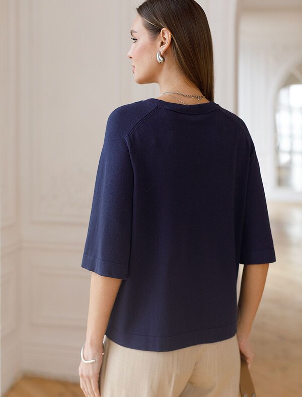 VILATTE Джемпер 576128 D39.403 темно-синий