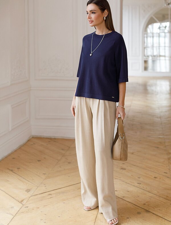 VILATTE Джемпер 576128 D39.403 темно-синий