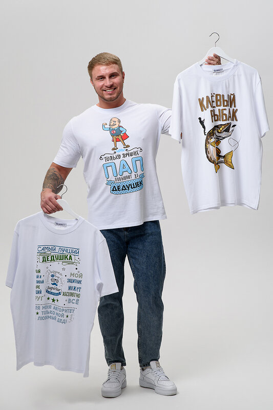 Натали Футболка 576146 8539 белый+дедушка