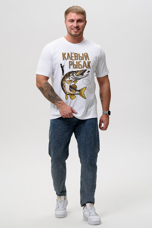 Натали Футболка 576148 8539 белый+рыбак