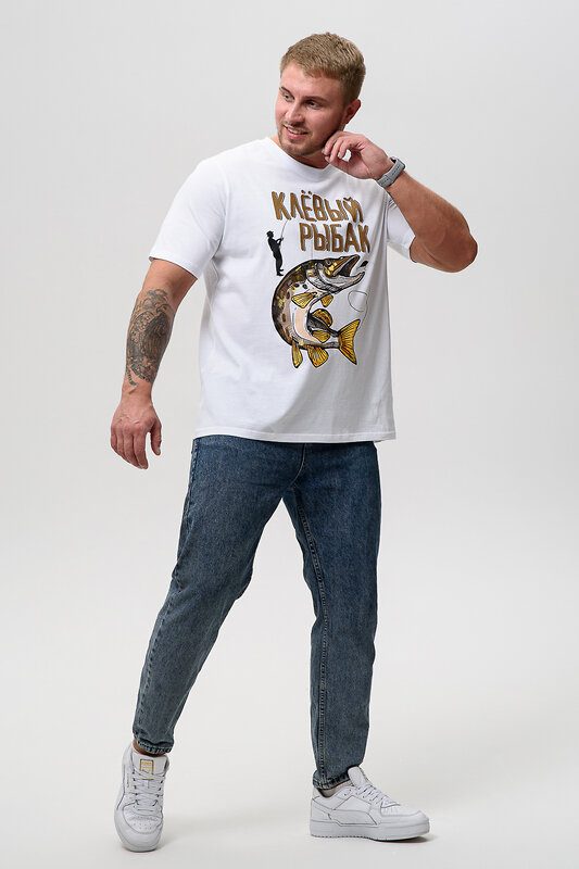 Натали Футболка 576148 8539 белый+рыбак
