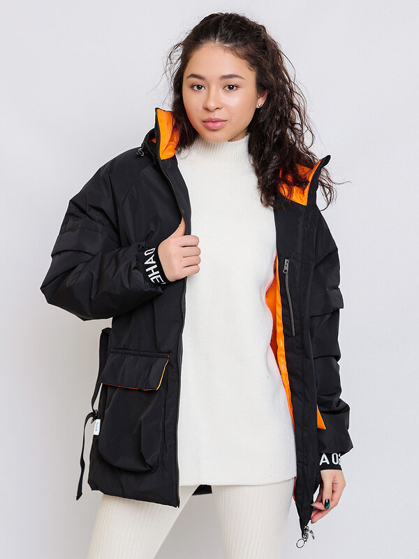 BATIK Бомбер 576209 522-23в-5 Черный/ярко-оранжевый