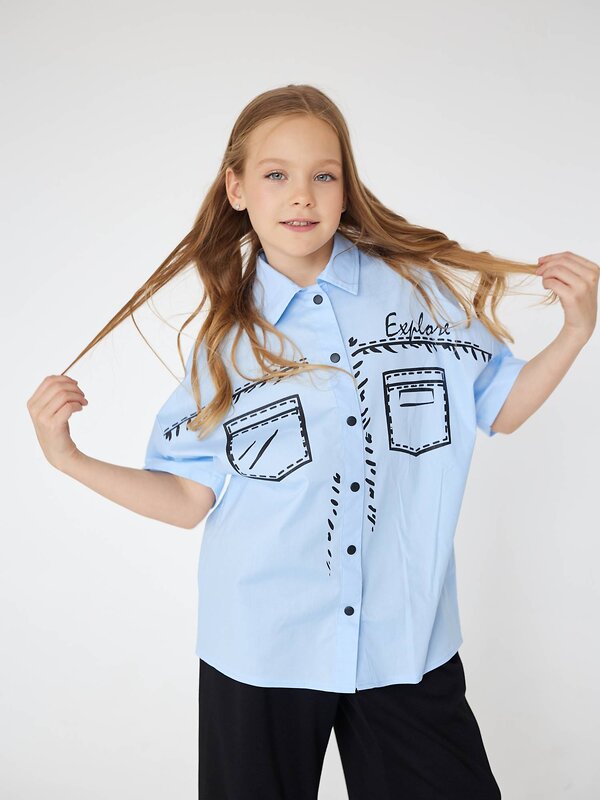 BATIK Блузка 576297 050 ш24-2 Голубой