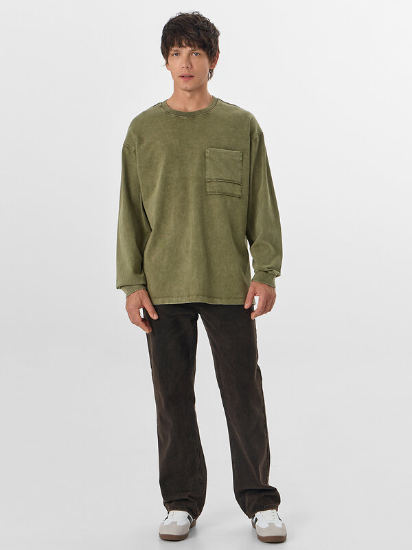 MARK FORMELLE Лонгслив 576449 121964 ACID WASH зимний мох
